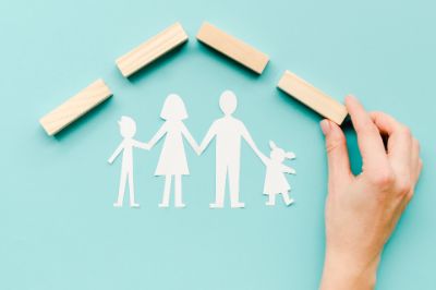 composition-family-concept-blue-background